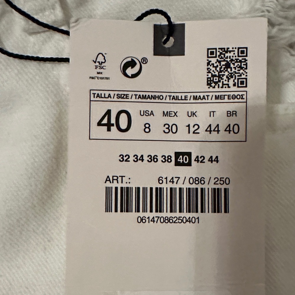 Zara White size 8  Women Jeans - Picture 11 of 11